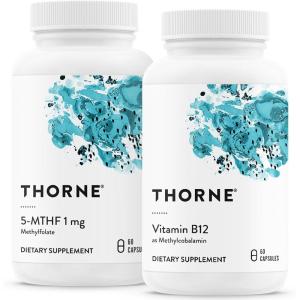 imageTHORNE  5MTHF ampamp Vitamin B12 Bundle  Cardiovascular ampamp Nerve Support  60 Servings
