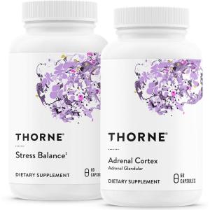 imageTHORNE  Adrenal Support Bundle  Stress Balance ampamp Adrenal Cortex Combo  Stress Balance and Adrenal Cortex  30 to 60 Servings