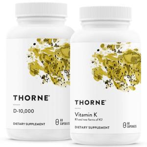 imageTHORNE  Bone Health Bundle  Vitamin D3 ampamp Vitamin K  Supports Healthy Bones Teeth Muscles Cardiovascular and Immune Function  30 to 60 Servings
