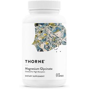 imageTHORNE  Magnesium Glycinate  Support Restful Sleep Muscle Relaxation Heart Health and Metabolism  Chelated Magnesium Capsules  90 Servings