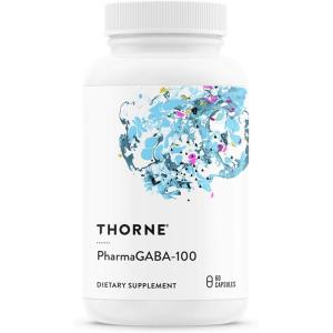 imageTHORNE  PharmaGABA100  GABA Supplement  100 mg Natural Source GammaAminobutyric Acid  Support a Calm State of Mind and Restful Sleep  60 Capsules