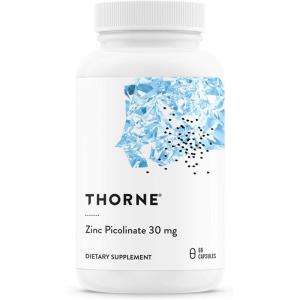 imageTHORNE  Zinc Picolinate 30 mg  WellAbsorbed Zinc Supplement for Growth and Immune Function  180 Capsules60 Count Pack of 1