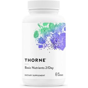 imageTHORNE  Basic Nutrients 2Day  Comprehensive Daily Multivitamin with Optimal Bioavailability  Vitamin ampamp Mineral Formula  Gluten Dairy ampamp SoyFree  60 Capsules  30 Servings