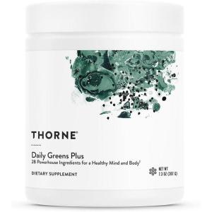 imageTHORNE  Daily Greens Plus  Comprehensive Greens Powder with Matcha Spirulina Moringa and Adaptogen Mushroom and Antioxidant Blends  Refreshing Mint Flavor 72 Oz  30 Servings