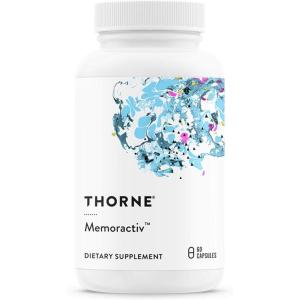 imageTHORNE  Memoractiv  Nootropic Brain Supplement for Focus Creativity and Concentration  Ashwagandha Ginkgo Lutemax Bacopa Pterostilbene  GlutenFree DairyFree  60 Capsules  30 Servings