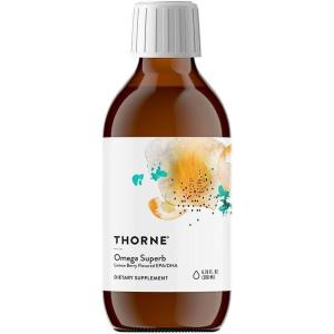 imageTHORNE  Omega Superb  Easy Dosing Fish Oil Liquid with EPA and DHA  Lemon Berry  676 Fl Oz 200 ml
