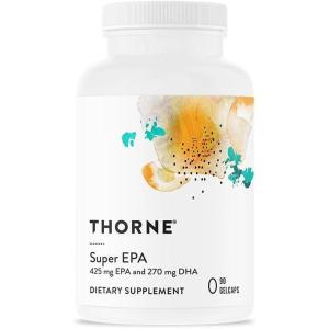 imageTHORNE  Super EPA  Omega3 Fatty Acids EPA 425mg ampamp DHA 270mg Supplement  Support Brain Cardiovascular Joints ampamp Skin  Gluten Dairy ampamp SoyFree  90 Gelcaps