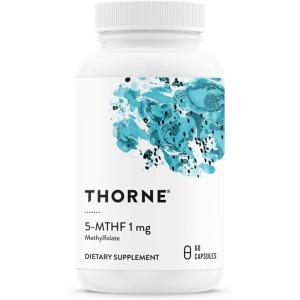 imageTHORNE  5MTHF  Methylfolate Active B9 Folate Supplement  Supports Cardiovascular Health Fetal Development Nerve Health Methylation and Homocysteine Levels  60 Capsules  5MTHF 1mg