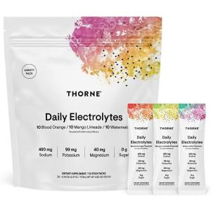 imageTHORNE  Daily Electrolytes  Zero Sugar ampamp LowCalorie Electrolyte Drink Mix  Naturally Flavored ampamp Sweetened  NSF Certified for Sport  Blood Orange  30 Stick PacksVariety