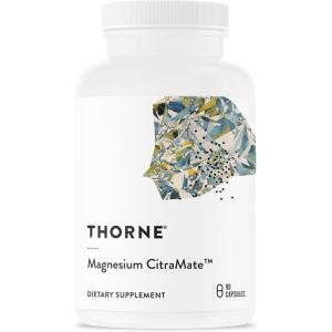 imageTHORNE  Magnesium CitraMate  Magnesium Supplement with CitrateMalate  Support Heart Skeletal Muscles Cardiac Lung Function and Bone Density  GlutenFree DairyFree SoyFree  90 Capsules