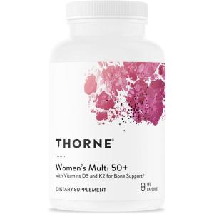 imageTHORNE  Womens Multi 50  Comprehensive Daily Multivitamin with Vitamins A B6 B12 C D E K Zinc ampamp More  Support Heart Brain Bone ampamp Immune Health  180 Capsules