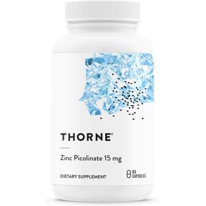 imageTHORNE  Zinc Picolinate 15mg  Highly Absorbable Zinc Supplement  Supports Wellness Immune System Eye Skin and Reproductive Health  GlutenFree SoyFree DairyFree  60 Capsules